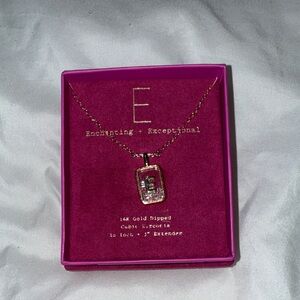 14k Gold Dipped Necklace with E Pendant